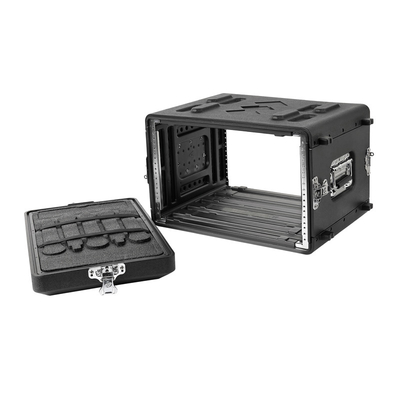 أسود 6U Flight Rack Mount Road Case PE 15 &quot;عمق for Audio Amplifer