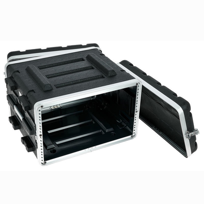 PA / DJ geers 17 &quot;عمق 6u Rolling Rack Case Twist Latches خفيفة الوزن