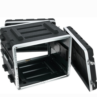 متين ABS 8U 19 بوصة حامل حافظة / Pa Dj Flight Case 4X مزلاج تويست شديدة التحمل
