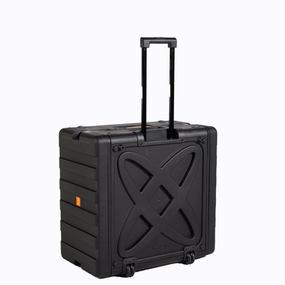 PP 6U 19 Inch Rack Mount Cabinet لون أسود مدمج بعجلات