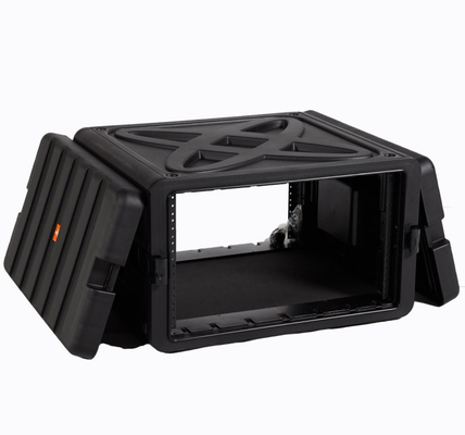 PP 6U 19 Inch Rack Mount Cabinet لون أسود مدمج بعجلات
