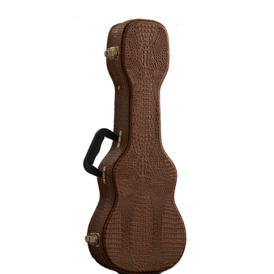 حقيبة ظهر مزدوجة من جلد التمساح الخشبي سوبرانو Ukulele